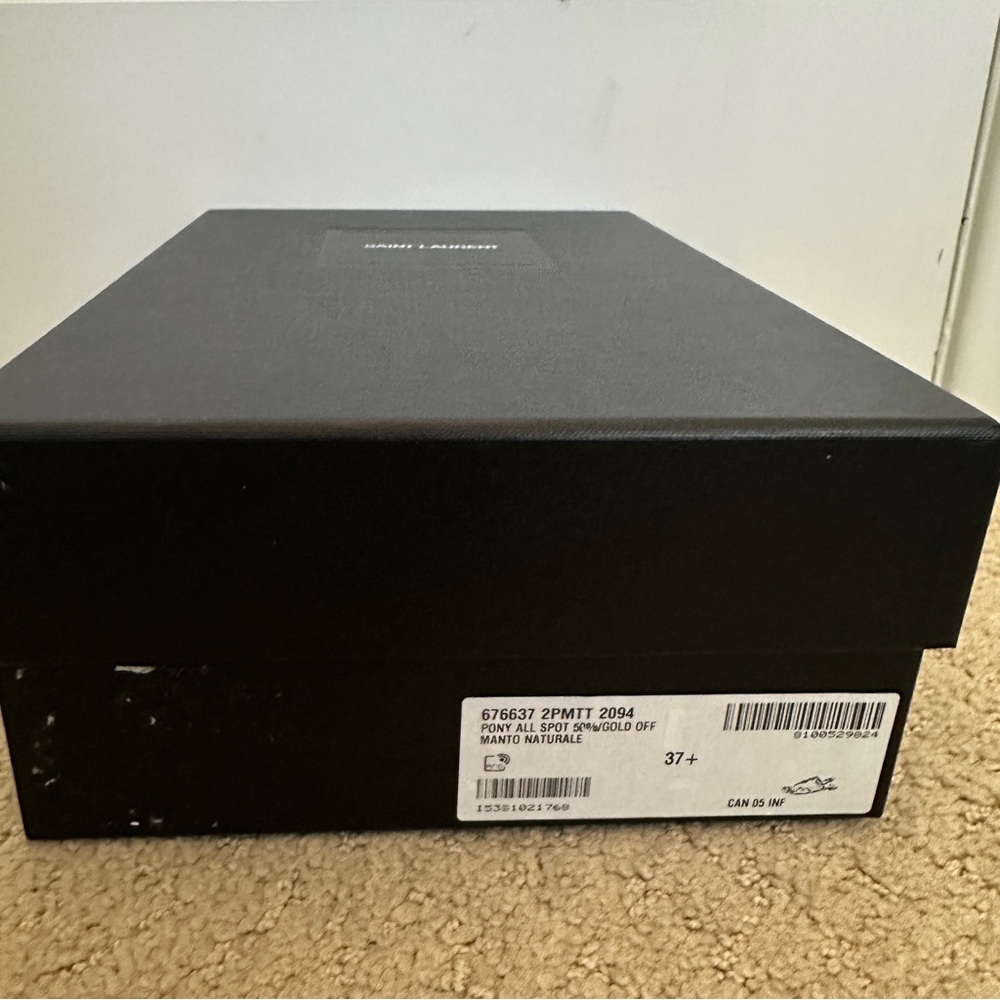 YSL Saint Laurent Spot Leopard Print Calf Hair Cassandra Gold Sandals Sz 37.5 - Picture 4 of 6